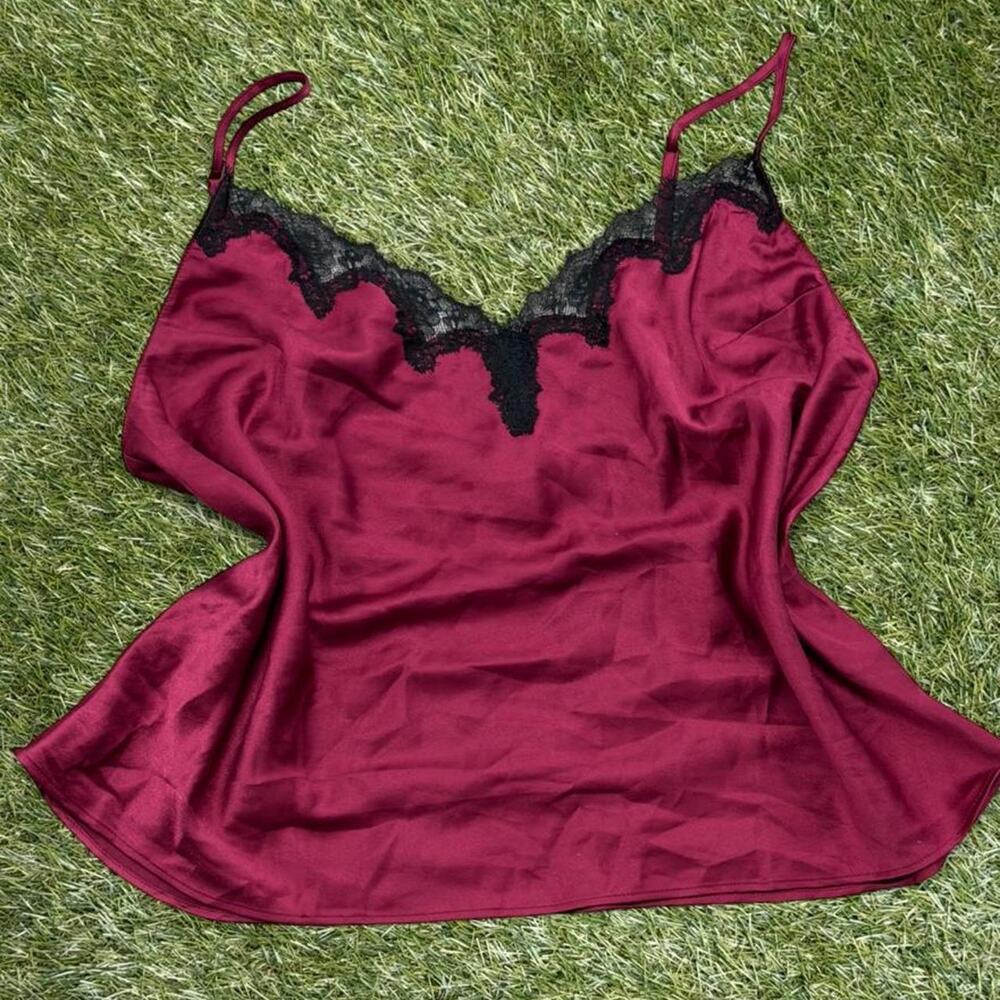 Victorias secret y2k burgundy satin cami